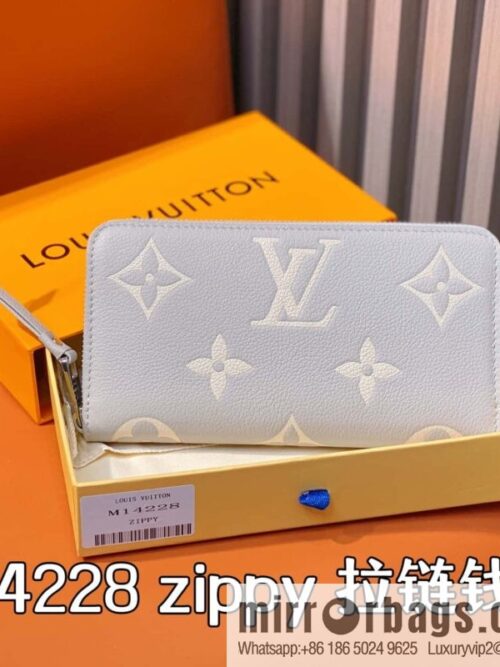 [Boutique‑grade] M14228 taro purple, full leather single zipper wallet zippy zipper wallet