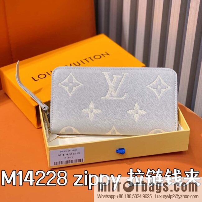 [Boutique‑grade] M14228 taro purple, full leather single zipper wallet zippy zipper wallet