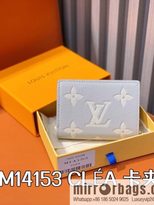 [Boutique‑grade] M14153 taro purple, full leather two-fold wallet CLÉA card holder