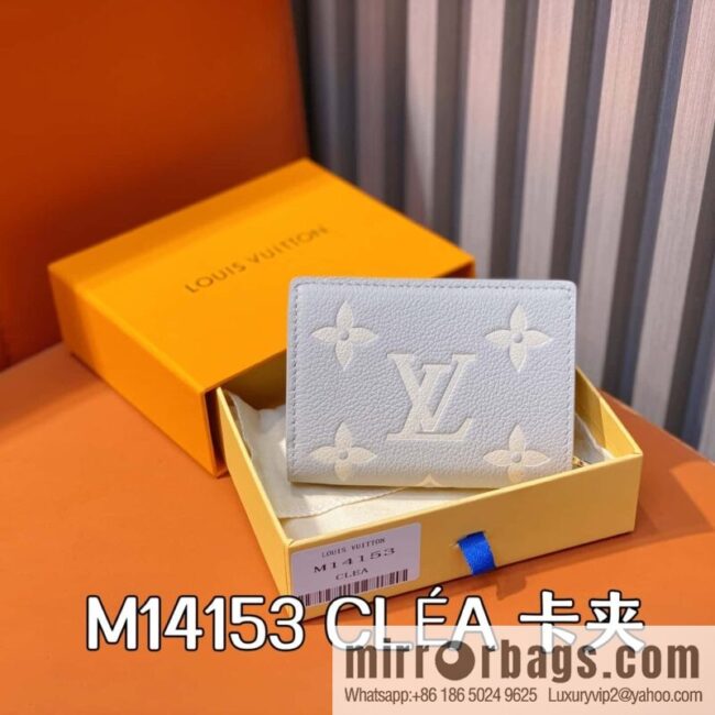 [Boutique‑grade] M14153 taro purple, full leather two-fold wallet CLÉA card holder
