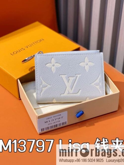 [Boutique‑grade] M13797 mashed taro purple (silk screen printing) full leather 20% off wallet Lisa wallet