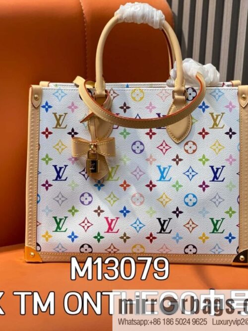 [Boutique‑grade] M13079 white color, square bag LV X TM ONTHEGO medium handbag