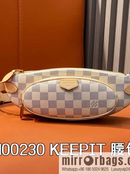 [Boutique‑grade] N00230 white grid, small fanny pack, the new KEEPIT fanny pack of the season