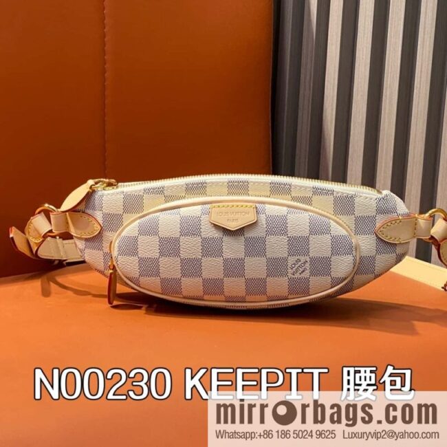 [Boutique‑grade] N00230 white grid, small fanny pack, the new KEEPIT fanny pack of the season