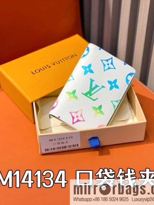 [Premium‑quality] M14134 white gradual change card bag pocket wallet, pocket wallet