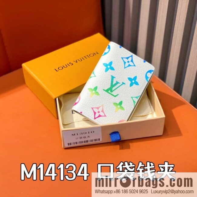 [Premium‑quality] M14134 white gradual change card bag pocket wallet, pocket wallet