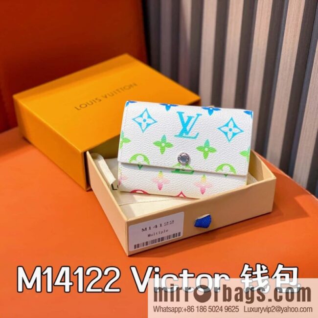 [Premium‑quality] M14122 white gradual change three fold wallet Victor wallet