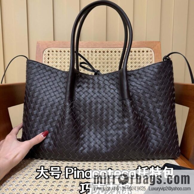 BV Large Pinacoteca Tote Bag 817166 Chocolate Brown