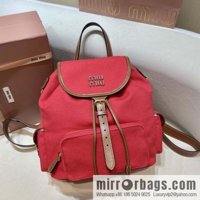 MIUMIU 💕 new backpack 💕 5BZ042 💕💕 red