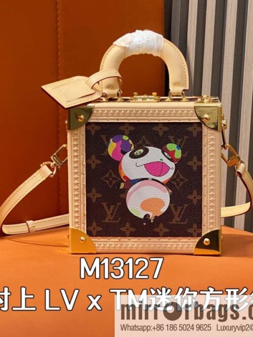 [Boutique‑grade] M13127 presbyopia silk screen printing, square box LV X Murakami LV x TM mini square suitcase