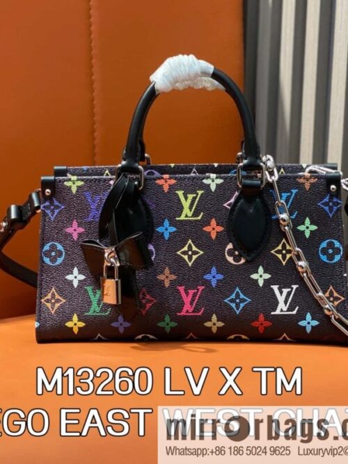 [Boutique‑grade] M13260 black color, square bag chain bag LV X TM ONTHEGO EAST WEST CHAIN handbag