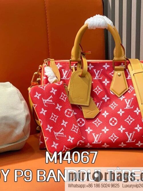 [Boutique‑grade] M14067 red, full leather pillow bag peedy SPEEDY P9 BANDOULIZRE30 handbag