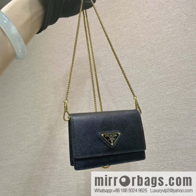 PRADA 🎉 Chain Card Case 🎉 1MR034 Mini 🎉🎉 Black