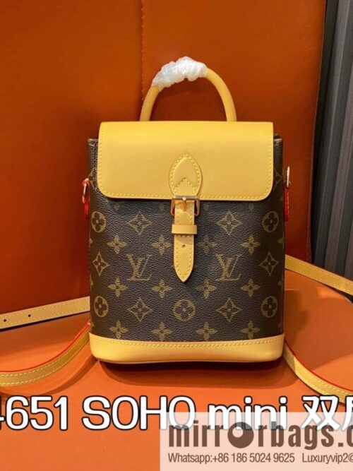 [Boutique‑grade] M14651 presbyopia yellow leather, mini backpack SOHO mini backpack