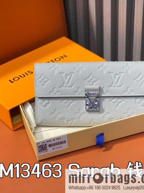 [Boutique‑grade] M13463 light gray, full leather flip wallet Sarah wallet