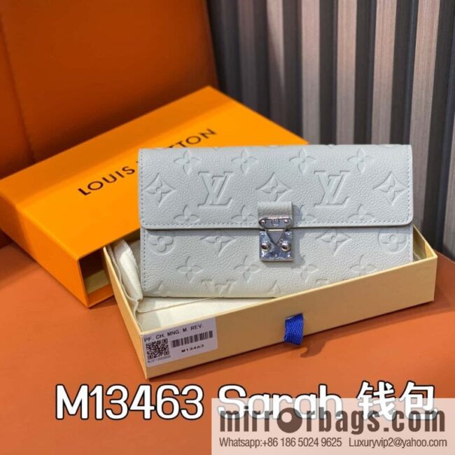 [Boutique‑grade] M13463 light gray, full leather flip wallet Sarah wallet