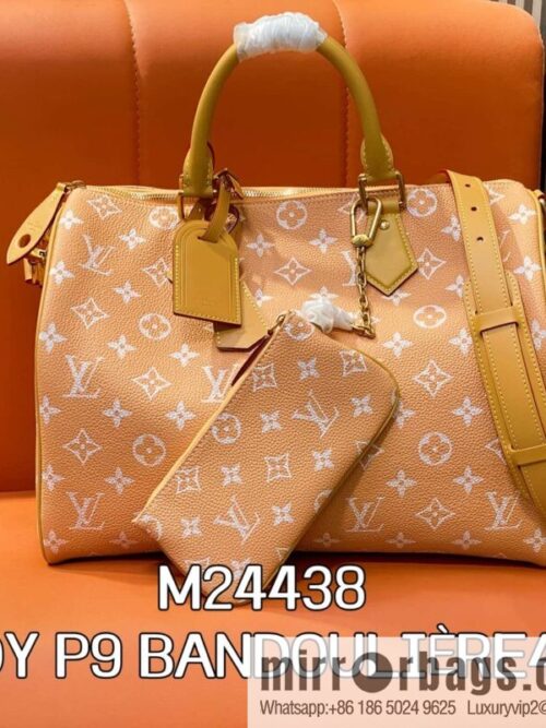 [Boutique‑grade] M24438 soft peach color, full leather speedy pillow bag SPEEDY P9 BANDOULIZRE40 handbag