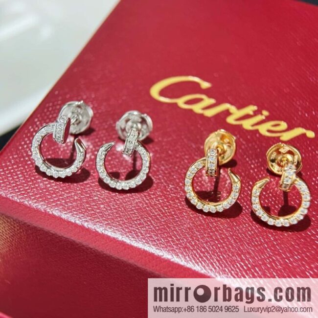 ☀️Cartier LOVE series, full drill nail earrings
