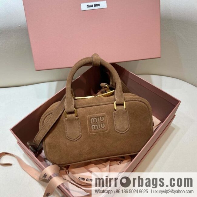 MIUMIU new bowling bag Softy Padded 🎳 5BB 142 Suede