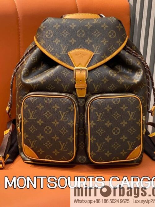 [Boutique‑grade] M14105 presbyopia, retro yellow leather backpack MONTSOURIS CARGO backpack