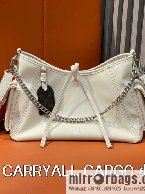 [Boutique‑grade] M12919 milky white, full leather shopping bag CARRYALL CARGO small handbag
