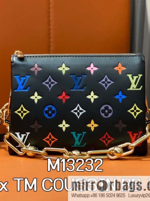 [Boutique‑grade] M13232 black three-color, full leather chain bag series LV x TM COUSSIN BB handbag