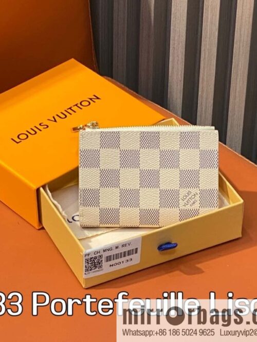 [Boutique‑grade] N00133 white grid pink, wallet 20% off change bag wallet Portefeuille Lisa wallet