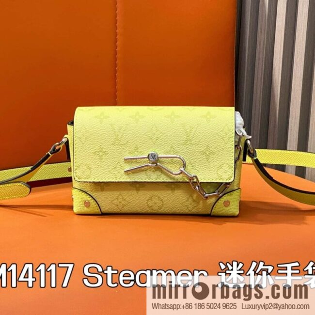 [Boutique‑grade] M14117 lemon yellow, men\'s bag mini mailman bag Steamer mini handbag