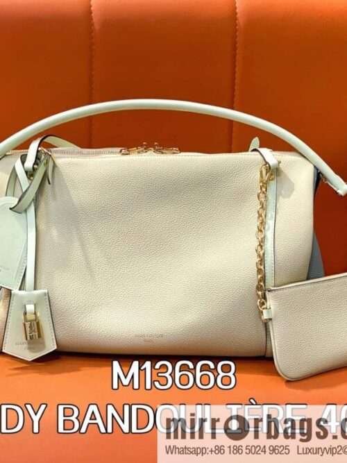 [Boutique‑grade] M13668 milkshake white, full leather speedy pillow bag SPEEDY BANDOULIZRE 40 handbag