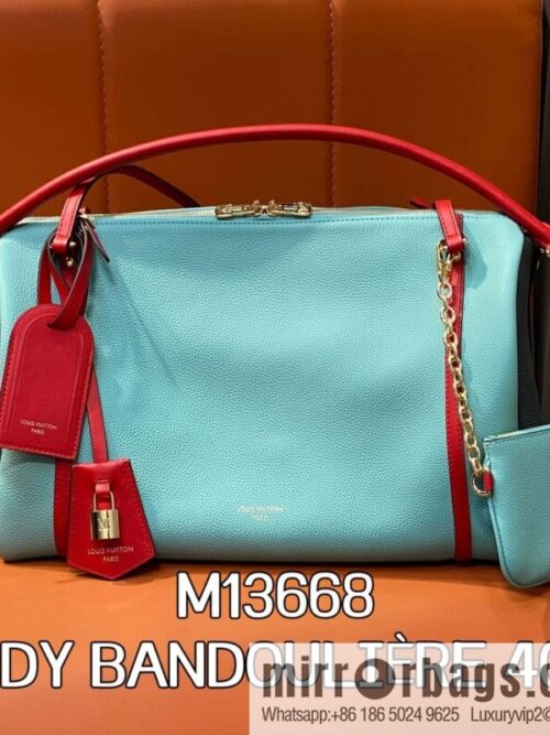 [Boutique‑grade] M13668 Macaron blue, full leather speedy pillow bag SPEEDY BANDOULIIZRE 40 handbag