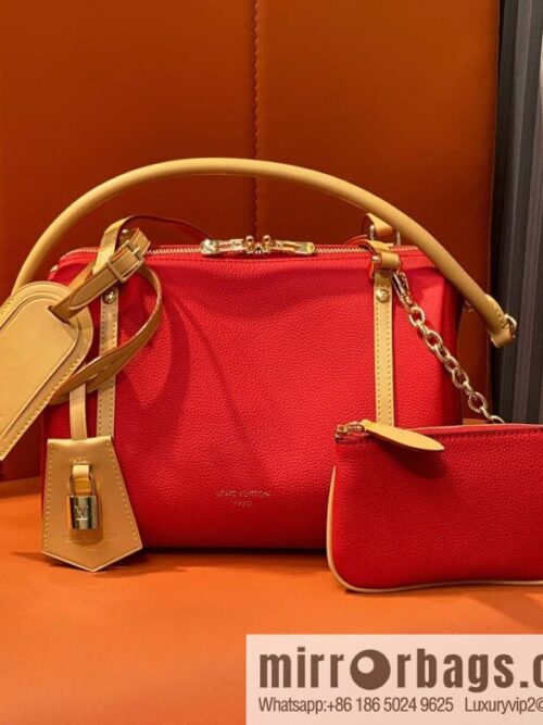 [Boutique‑grade] M13667 red, full leather, speedy pillow bag SPEEDY BANDOULIZRE 25 handbag