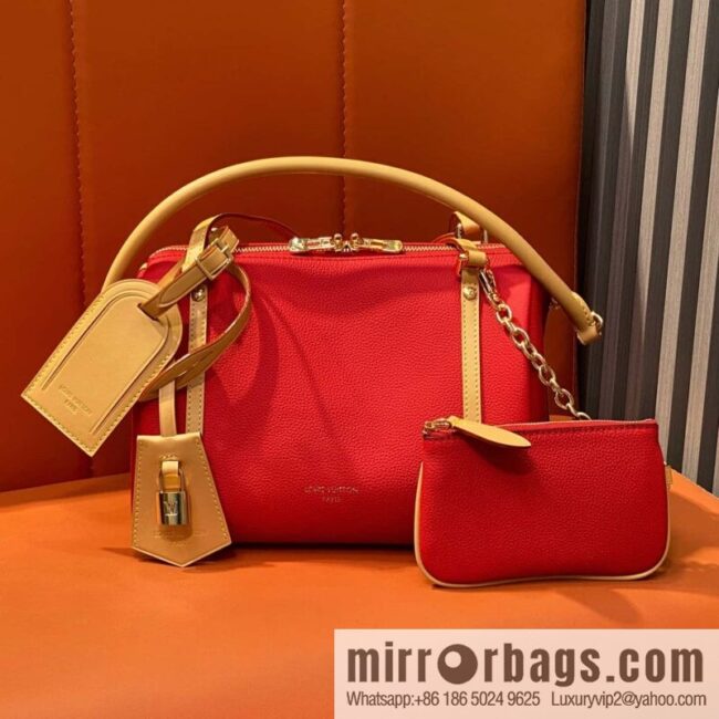 [Boutique‑grade] M13667 red, full leather, speedy pillow bag SPEEDY BANDOULIZRE 25 handbag