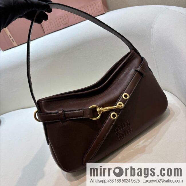 MIUMIU new 5BC182 small, dark coffee