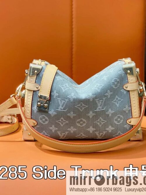 [Boutique‑grade] M13285 new gray, denim soft box Side Trunk medium handbag