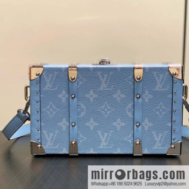 [Boutique‑grade] M13562 light blue flower, box bag, box WALLET TRUNK TAIGARAMA handbag