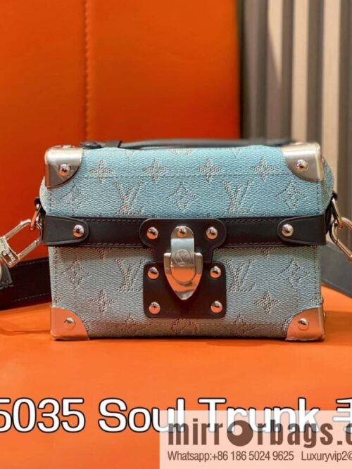 [Boutique‑grade] M15035 blue, men\'s bag, box bag, Soul Trunk handbag.