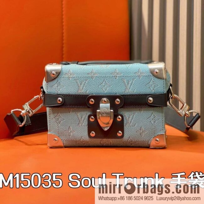 [Boutique‑grade] M15035 blue, men\'s bag, box bag, Soul Trunk handbag.