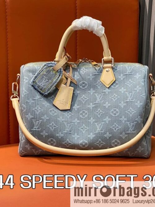 [Boutique‑grade] M13344 gray, denim speedy pillow bag SPEEDY SOFT 30 handbag