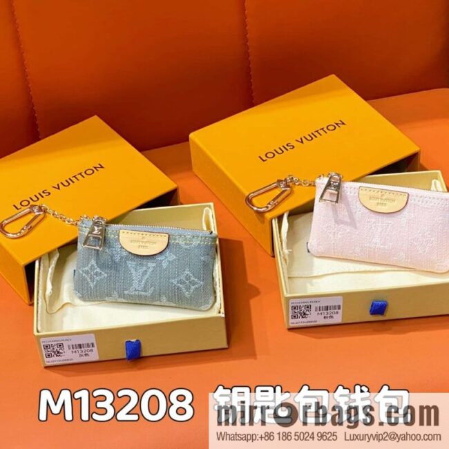 [Boutique‑grade] M13208 gray, denim denim key bag wallet