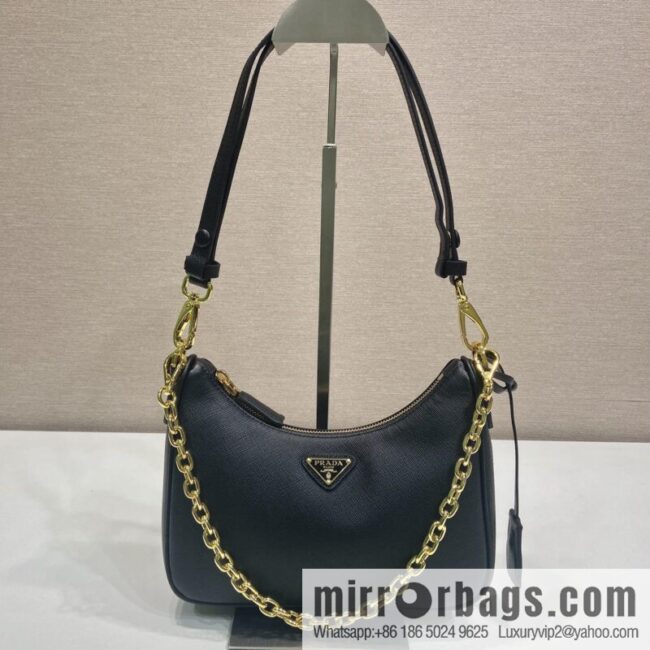 PRADA upgraded Hobo1BC204 cross pattern, black