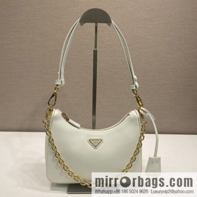PRADA upgraded Hobo1BC204 cross pattern, white