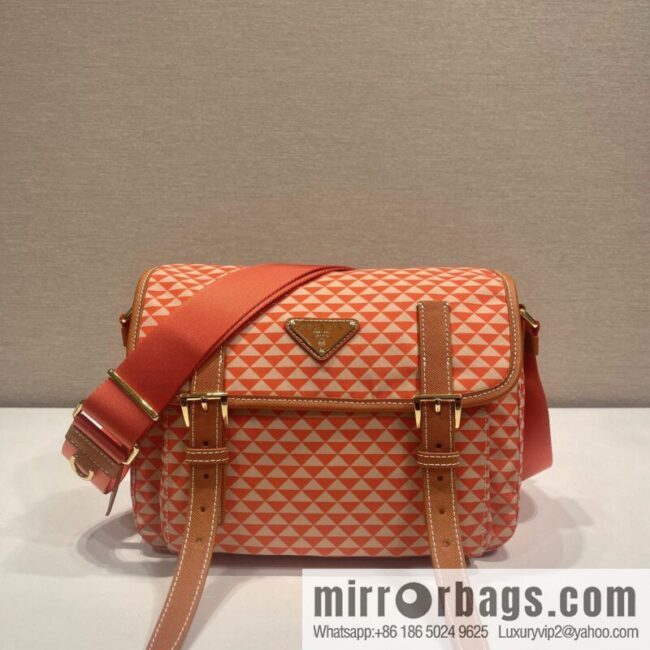 PRADA\'s new Symbole1BD383 messenger bag, orange