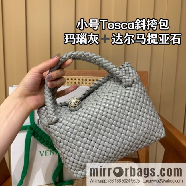 BV S Tosca Messenger Bag 776755 Agate Grey ➕ Dalmatian Stone