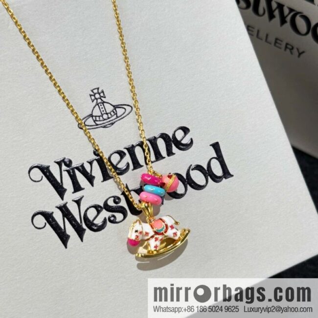 ❗️New ❗️ New ☑️ Vivienne Westwood Macaron Rocking Horse Necklace