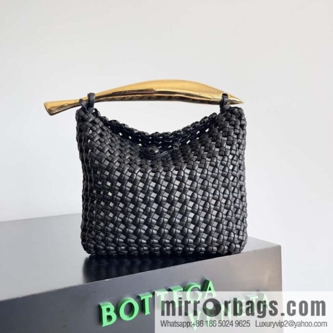 Bv new nappa small sheepskin field character woven sardines woven bag, model; 731166 black