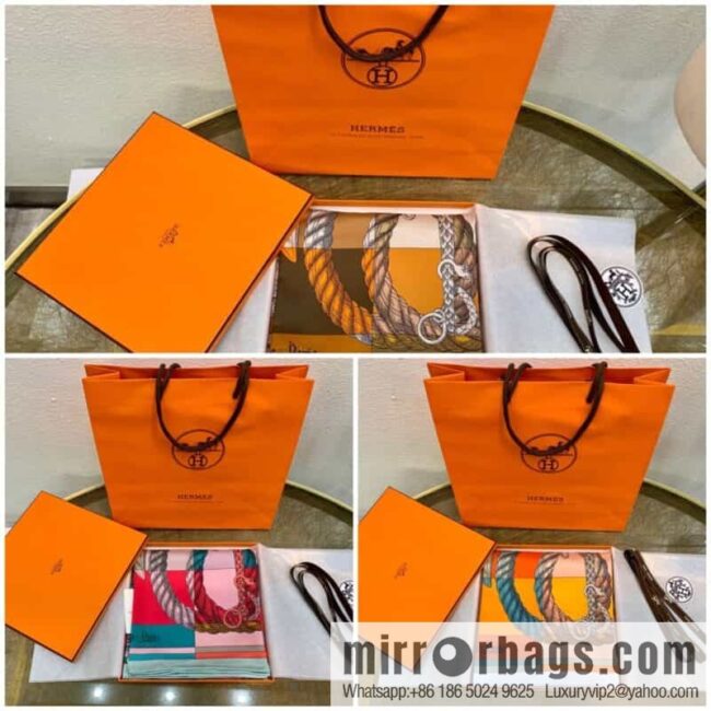 Hermes \"Horse Knight\" 100% silk double-sided square scarf
