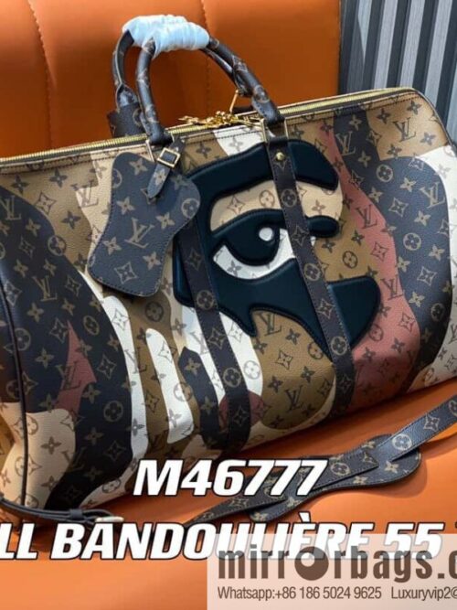 [Boutique‑grade] M46777 monogram (eye series) travel bag series KEEPALL BANDOULIZRE 55 travel bag