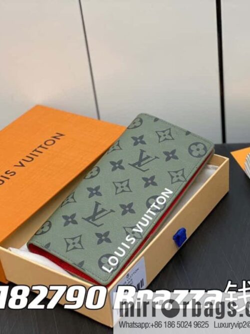 [Boutique‑grade] M82790 green, silk screen suit wallet series Brazza wallet