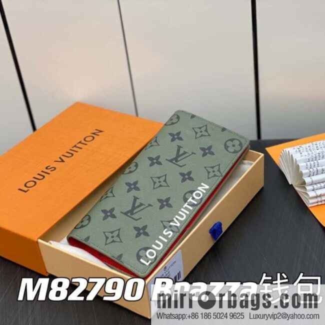 [Boutique‑grade] M82790 green, silk screen suit wallet series Brazza wallet