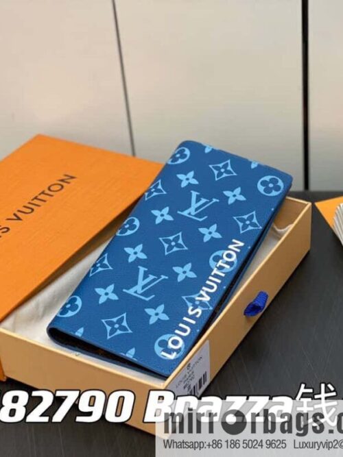 [Boutique‑grade] M82790 blue, silk screen suit wallet series Brazza wallet
